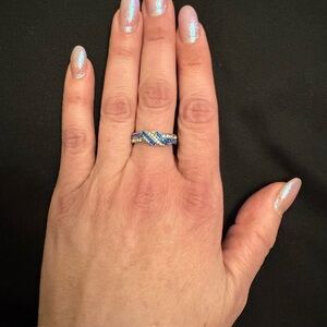 Stylish Blue and Silver Women's Ring